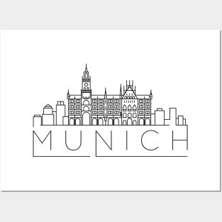 Munich Minimal Skyline Posters and Art